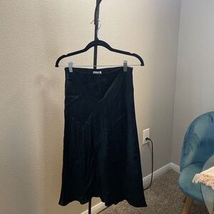 Black Satin Babaton Skirt, Size 6.